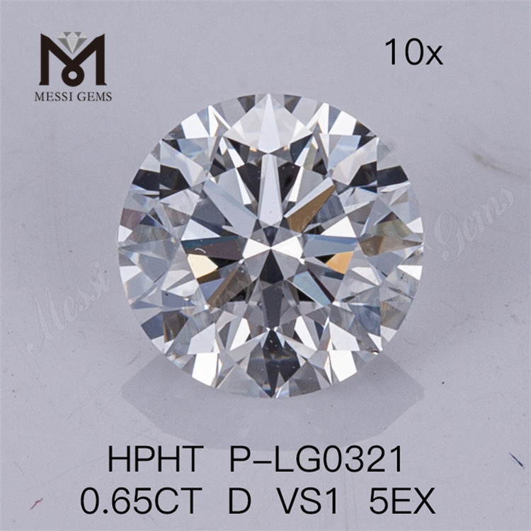 Diamante da laboratorio HPHT da 0,65 ct D VS1 5EX Diamanti coltivati ​​in laboratorio