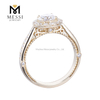 oro bianco giallo 14K 18K Oro a forma di fiore moda HPHT Lab Craeted Diamond Ring