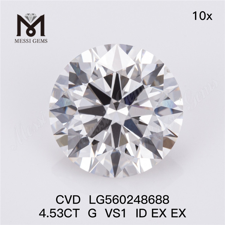 4.53CT G VS1 2EX diamante coltivato in laboratorio CVD