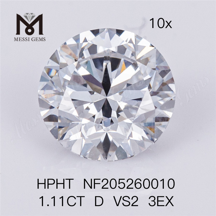 1.11CT D colore VS2 purezza 3EX diamanti sciolti cresciuti in laboratorio a taglio brillante rotondo sintetico