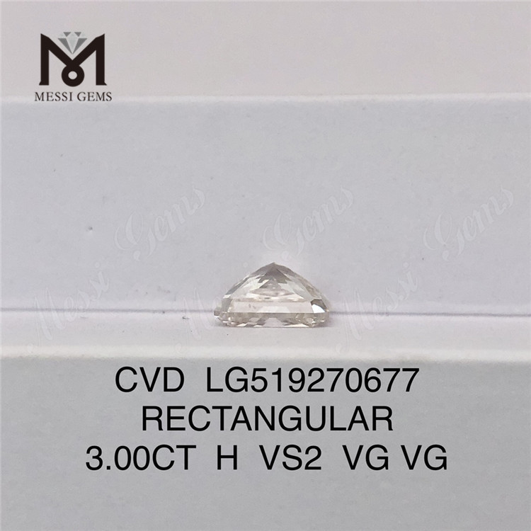 3ct RETTANGOLARE IGI Diamante artificiale da 3 carati