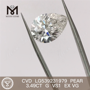 Prezzo del diamante da laboratorio 3.49CT Forma a pera G VS Prezzo all'ingrosso del diamante da laboratorio