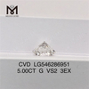5ct G vs2 3EX diamante coltivato in laboratorio da 5 carati certificato IGI prezzo di fabbrica