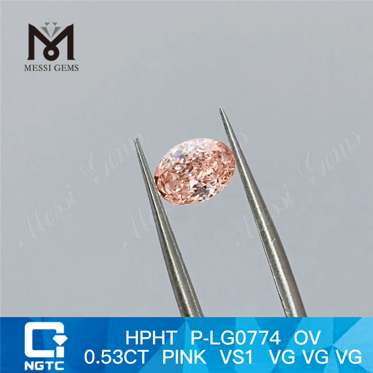 HPHT P-LG0774 OV 0.53CT PINK VS1 VG VG VG diamante coltivato in laboratorio