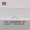 5.12CT F VS2 EX VG HS diamante da laboratorio CVD LG566326236 