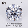 1ct D VS1 3EX Diamante tondo coltivato in laboratorio HPHT