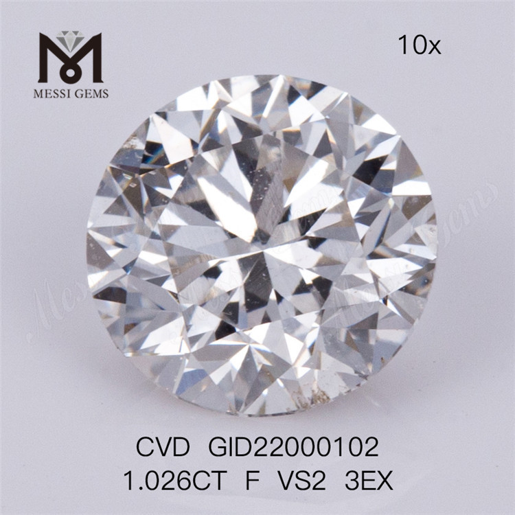 1.026CT F VS2 3EX Diamante rotondo da laboratorio sciolto CVD
