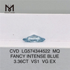 3.36CT VS1 VG EX 3ct MQ FANCY INTENSE BLUE diamanti blu coltivati ​​in laboratorio prezzo CVD LG574344522