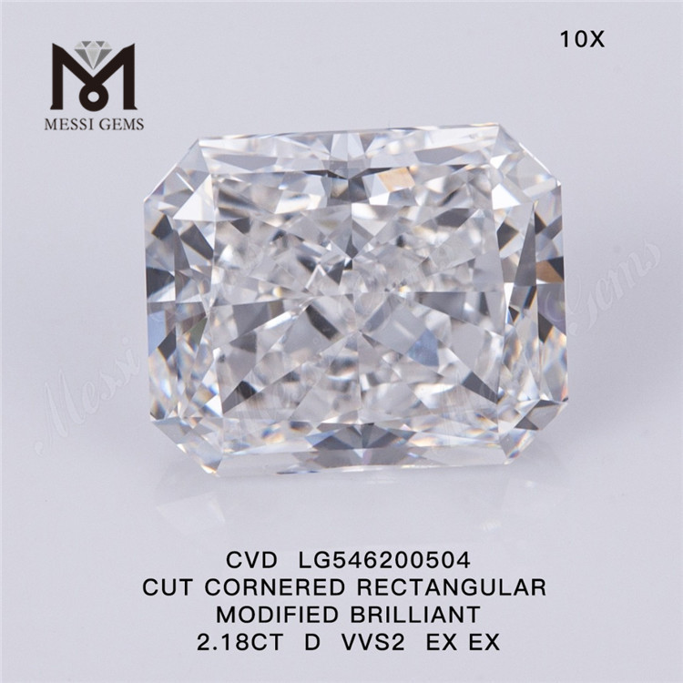 2.18CT D VVS2 EX EX diamanti da laboratorio all'ingrosso RETTANGOLARE diamanti cvd prezzo economico