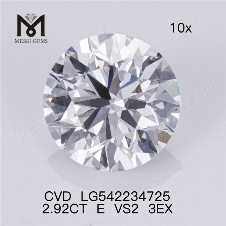 2.92CT E CVD diamante sciolto all'ingrosso RD hpht diamanti coltivati ​​in laboratorio