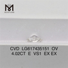 4.02CT E VS1 CVD OV diamanti realizzati in laboratorio LG617435151丨Messigems