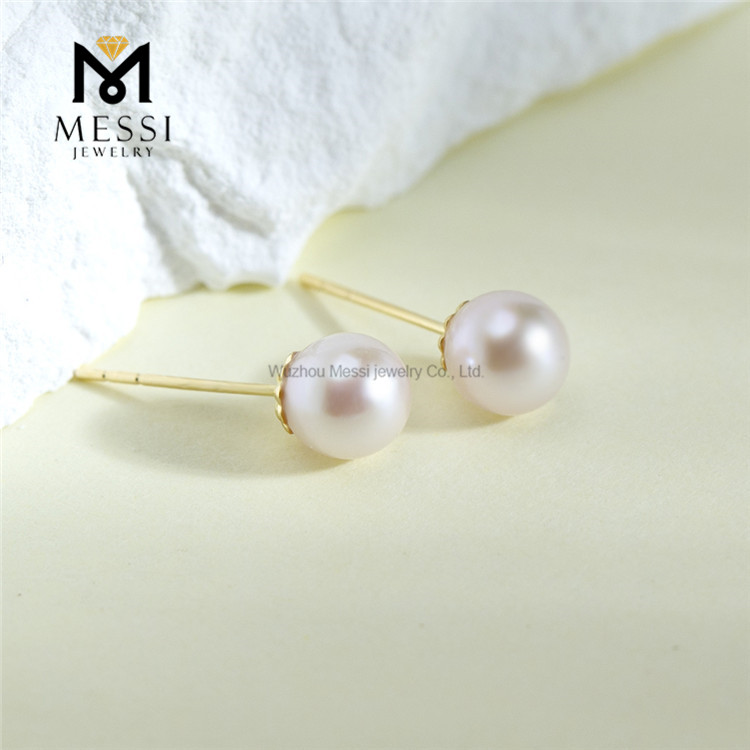 Orecchini con perle classiche da 18 carati AKOYA da 4-5 mm per donna