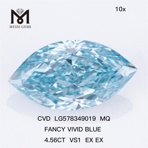 4.56CT VS1 EX EX CVD MQ FANCY VIVID Blu Lab Diamante LG578349019