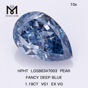 1.19CT VS1 PEAR FANCY DEEP BLUE EX VG HPHT Costo diamante blu Hpht LG586347003