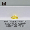3.03CT OV FANCY VIVID YELLOW VS2 VG EX HPHT Diamante giallo LG578314624