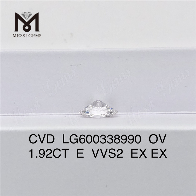 1.92CT E VVS2 EX EX OV diamante coltivato in laboratorio cvd LG600338990 Ecologico丨Messigems 