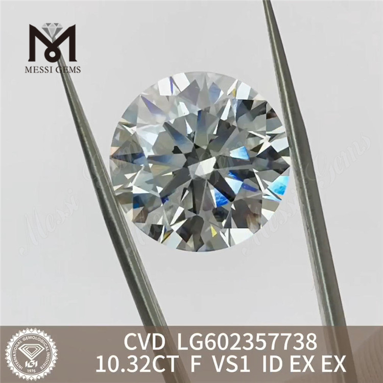 10.32CT F VS1 ID EX EX per designer di gioielli Diamante coltivato cvd da 10 ct LG602357738丨Messigems