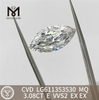 Diamanti da laboratorio da 3,08 carati E VVS2 MQ CVD Certificato IGI Sparkle丨Messigems LG611353530
