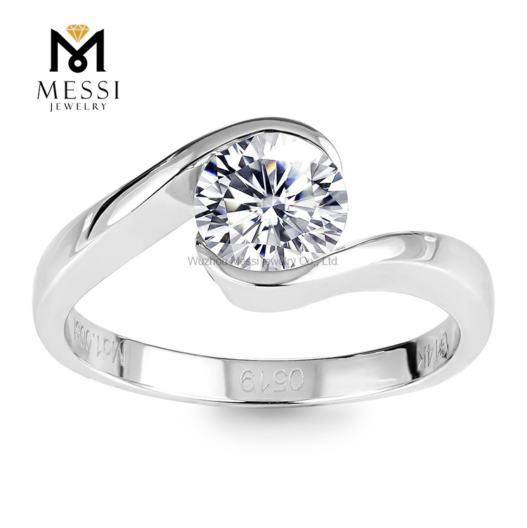 Anello solitario in oro 0.3CT 0.5CT 9K 10K 14K 18K IGI