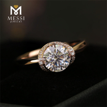 Anello di fidanzamento con diamante in oro 14 carati Gioielli personalizzati Oro Moda donna La migliore vendita 