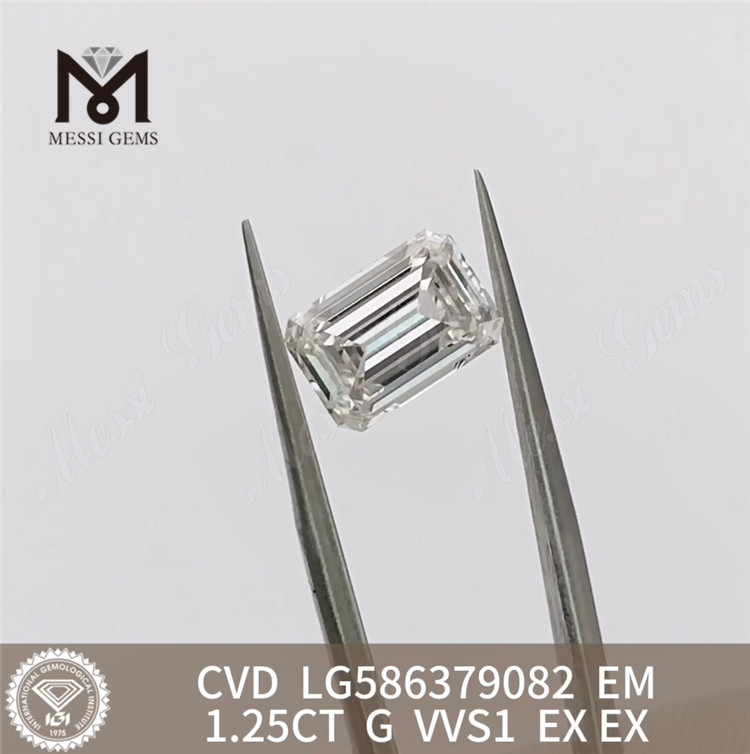 1.25CT G VVS1 CVD smeraldo igi diamante Certificazione di eccellenza丨Messigems LG586379082 