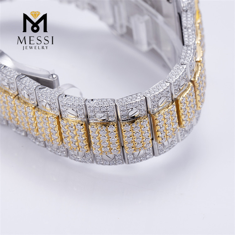 2023 Orologio Hip Hop personalizzato con diamanti Moissanite Orologio di lusso VVS Moissanite ghiacciato