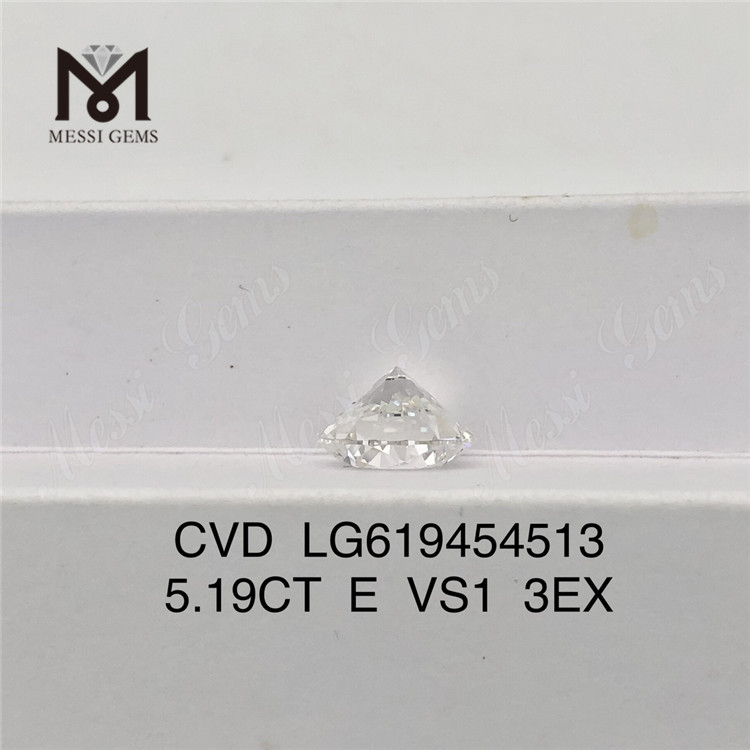 5.19CT E VS1 3EX Taglio rotondo Costo del diamante da 5 ct CVD LG619454513丨Messigems