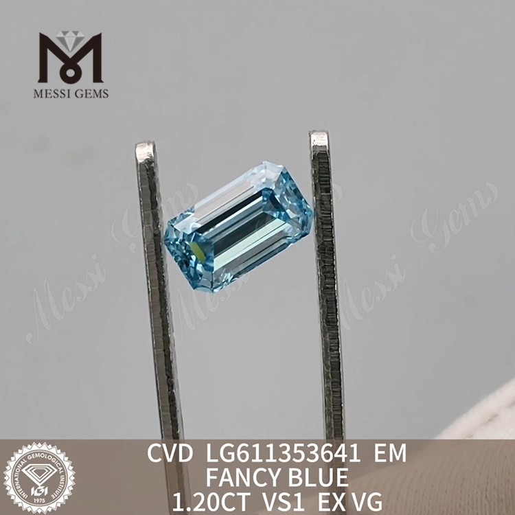 1.20CT VS1 CVD FANCY BLUE EM diamanti coltivati ​​in laboratorio al miglior prezzo LG611353641丨Messigems 
