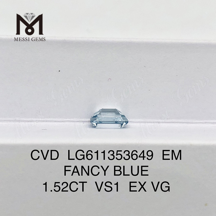 Diamanti con brillantezza coltivata CVD EM FANCY BLUE da 1,52CT VS1 Standard for Excellence LG611353649 