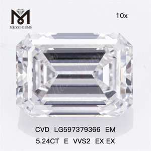 5.24CT E VVS2 EX EX Bulk Lab Diamonds CVD LG597379366 EM丨Messigems