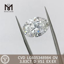 3.83CT D VS1 OVAL CVD Diamanti certificati IGI Bulk Brilliance丨Messigems LG605348984
