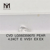 Diamante IGI taglio a pera da 4,24CT E VVS1 EX EX CVD LG592359070丨Messigems