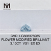 3.13ct VS1 Blue Flower Lab Fatto Diamante CVD LG608378285