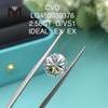 2,58 carati G VS1 Diamanti da laboratorio CVD taglio rotondo IDEL