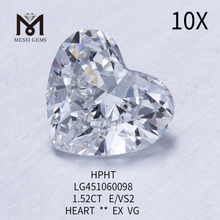 Diamante coltivato in laboratorio HEART BRILLIANT E VS2 HPHT da 1,52 carati