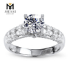Anello da sposa in oro bianco 1 carato con moissanite