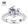 Anello da sposa in oro bianco moissanite 3 carati da donna