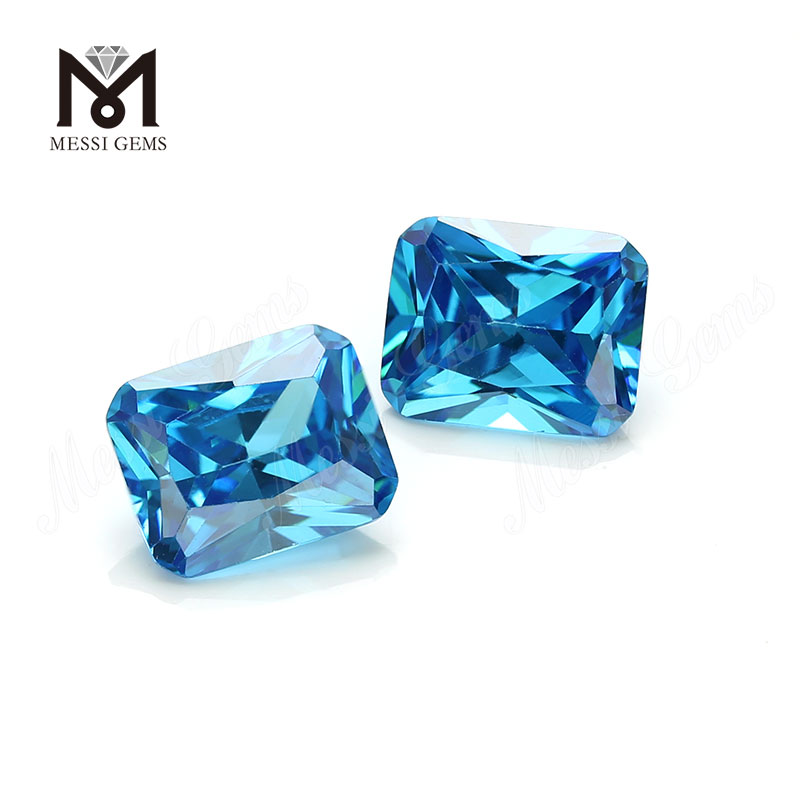 Zirconia cubica acquamarina 10x14 mm tagliata a macchina ottagonale in pietra preziosa sciolta