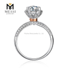 DEF VVS Anello in argento sterling 925 placcato oro 18k con pietra moissanite da 1 ct