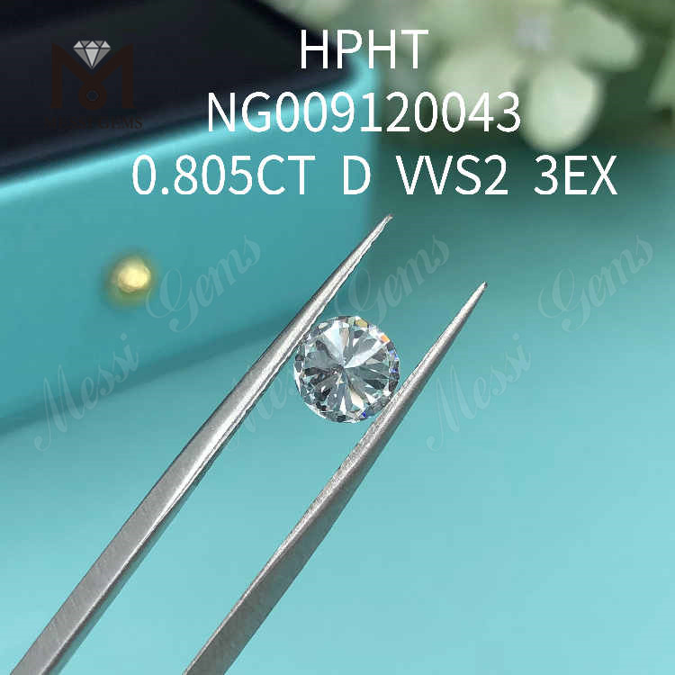 0.805CT Diamante rotondo creato in laboratorio D VVS2 3EX diamanti sintetici sciolti