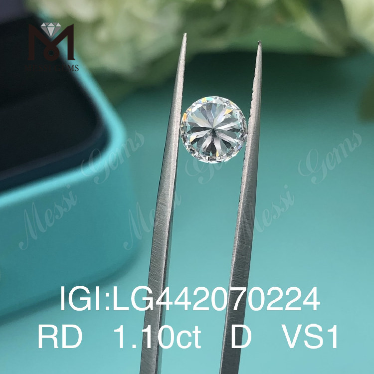 1,10 carati D VS1 Rotondo BRILLIANT EX Diamanti cresciuti ecologici