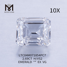 Diamante coltivato in laboratorio EMERALD CUT 2,69 carati H VS2