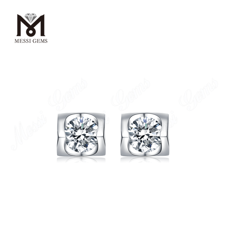 Messi Gems 925 gioielli in argento 2 carati DEF moissanite orecchino da donna