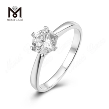 Messi Gems all'ingrosso 1 carato DEF moissanite diamante matrimonio delicato anello in argento sterling 925