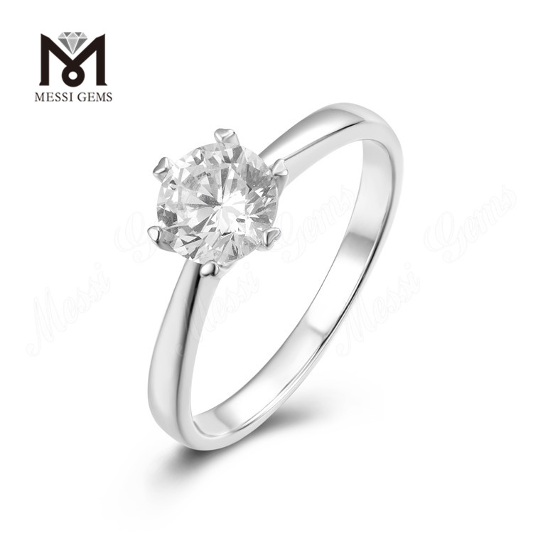 Messi Gems all'ingrosso 1 carato DEF moissanite diamante matrimonio delicato anello in argento sterling 925
