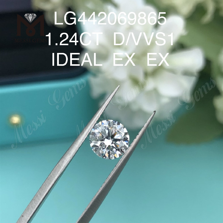 1,24 carati D VVS1 Round Brillante negozio di diamanti coltivati ​​in laboratorio