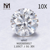 Diamanti coltivati ​​in laboratorio sfusi all\'ingrosso rotondi 1,105 ct J colore SI1 EX