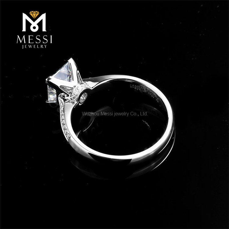 anello di diamanti moissanite oro 18 carati 1 carato D colore bianco VVS taglio princess