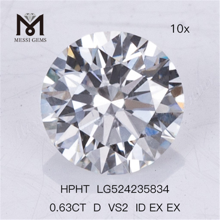 0.63CT D VS2 ID EX EX Diamanti da laboratorio Diamante da laboratorio HPHT 