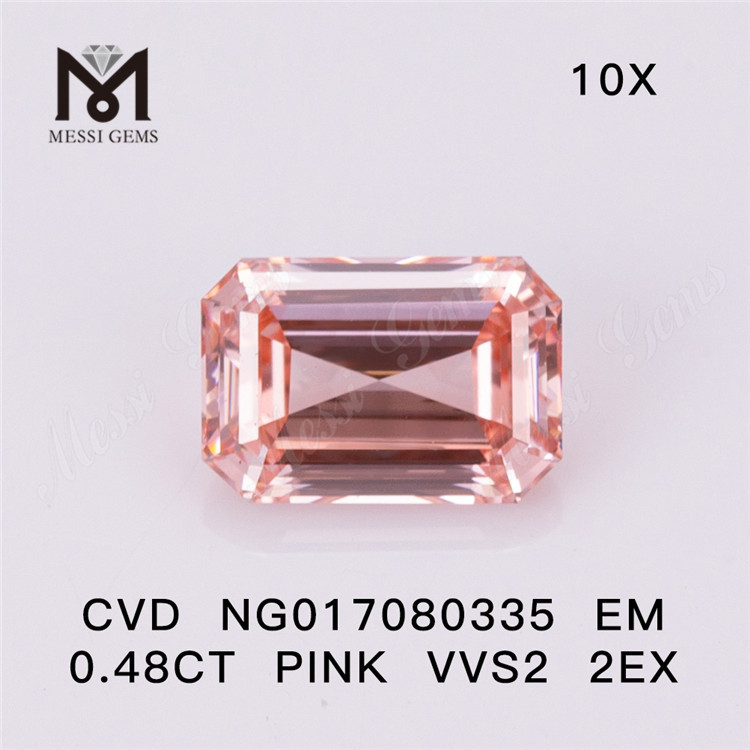 NG017080335 EM 0.48CT ROSA VVS2 2EX diamante da laboratorio CVD 
